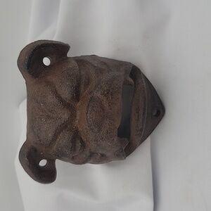 Rustic Brown Bulldog Bottle Opener - Decorative Dog Wall Mount